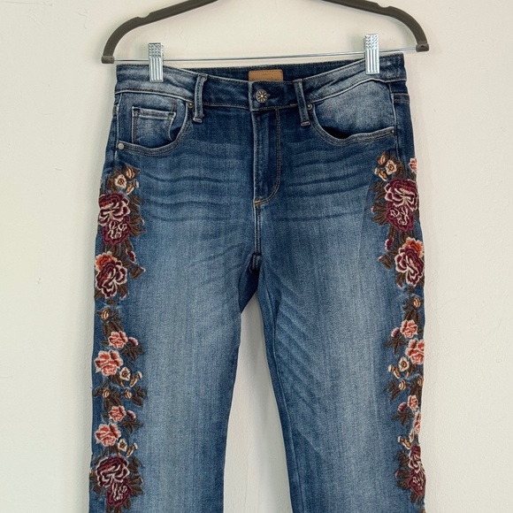 Free People Driftwood “Kelly” Floral Embroidered Jeans - Picture 1 of 9